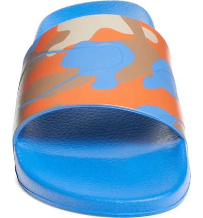 Shop Valentino Camouflage Slide Sandal In Orange/ Multi