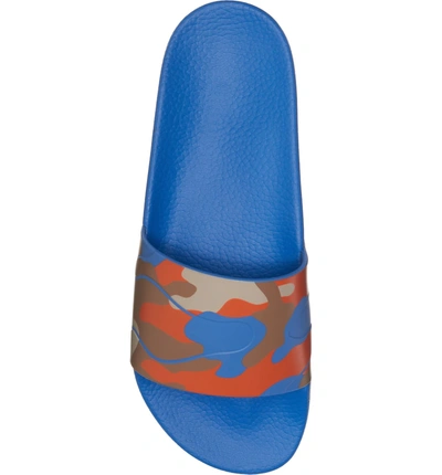 Shop Valentino Camouflage Slide Sandal In Orange/ Multi