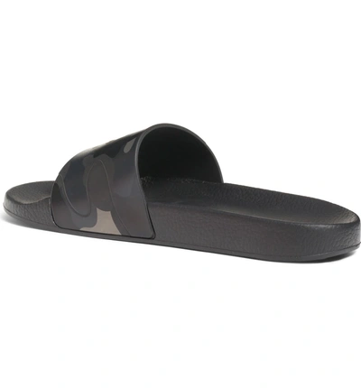 Shop Valentino Camouflage Slide Sandal In Black Ruthenium