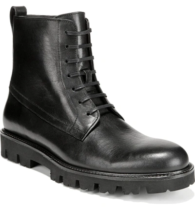 Shop Vince Commander Plain Toe Boot In Black