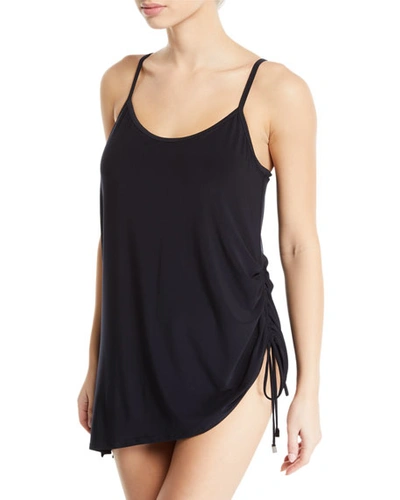 Shop Magicsuit Plus Size Brynn Ruched Tank Swimdress In Black