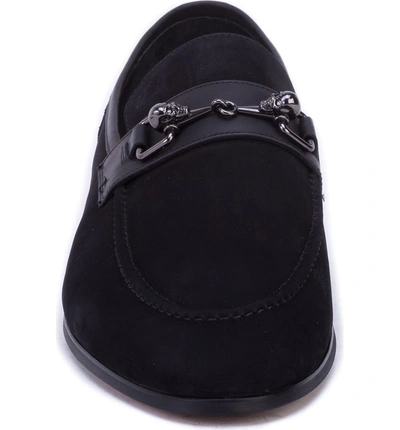 Shop Robert Graham Costas Skull Bit Loafer In Black Leather