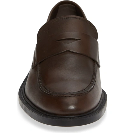 Shop Tod's Penny Loafer In Dark Brown