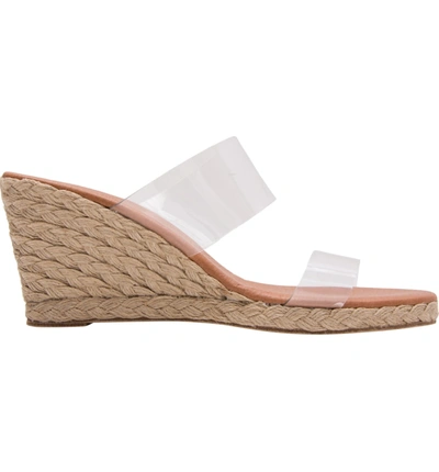 Shop Andre Assous Anfisa Espadrille Wedge In Clear Faux Leather