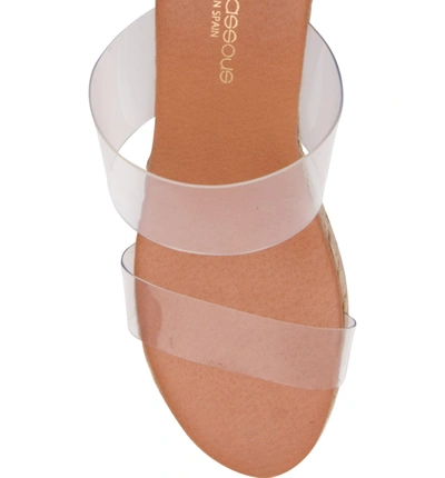 Shop Andre Assous Anfisa Espadrille Wedge In Clear Faux Leather
