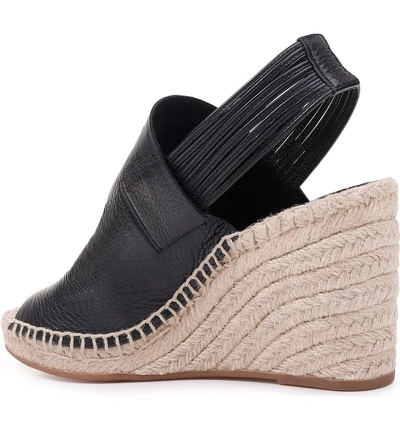 Shop Splendid Simon Espadrille Wedge Sandal In Black Leather