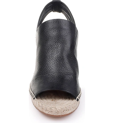 Shop Splendid Simon Espadrille Wedge Sandal In Black Leather