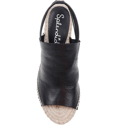 Shop Splendid Simon Espadrille Wedge Sandal In Black Leather