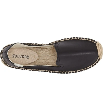 Shop Soludos 'smoking' Espadrille Platform Shoe In Black Leather