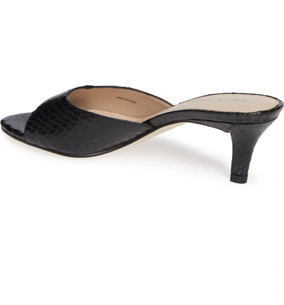 Shop Pelle Moda Bex Kitten Heel Slide Sandal In Black Print Leather