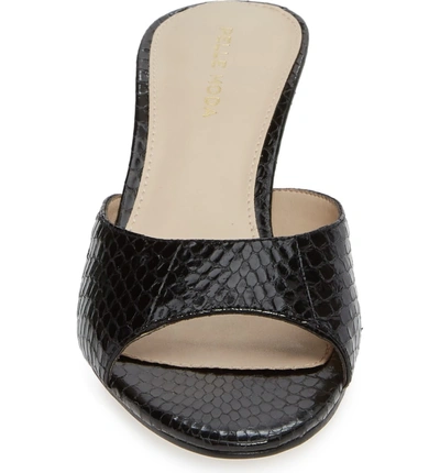Shop Pelle Moda Bex Kitten Heel Slide Sandal In Black Print Leather