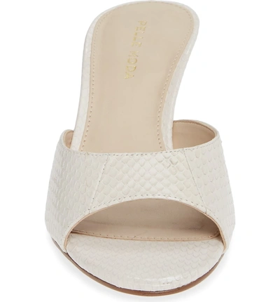Shop Pelle Moda Bex Kitten Heel Slide Sandal In Cream Print Leather