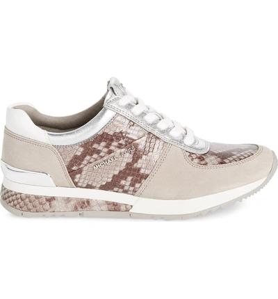 Shop Michael Michael Kors Allie Wrap Trainer Sneakers In Pearl Grey