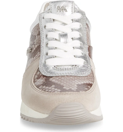 Shop Michael Michael Kors Allie Wrap Trainer Sneakers In Pearl Grey