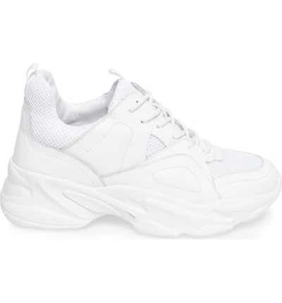 Shop Steve Madden Movement Sneaker In White Leather