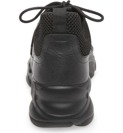 Shop Steve Madden Movement Sneaker In Black Leather