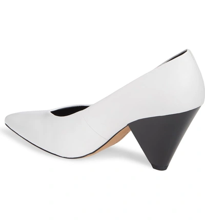 Shop Rebecca Minkoff Zuria Pointy Toe Pump In White Leather