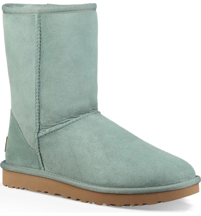 Shop Ugg Classic Ii Genuine Shearling Lined Short Boot In Sea Green