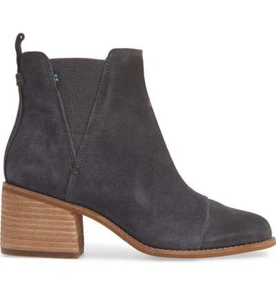 Shop Toms Esme Bootie In Dark Grey Suede