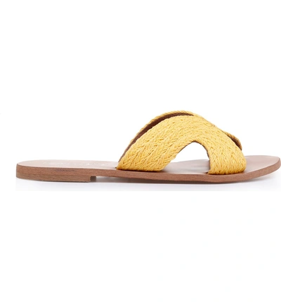 Shop Splendid Sydney Woven Slide Sandal In Yellow Fabric