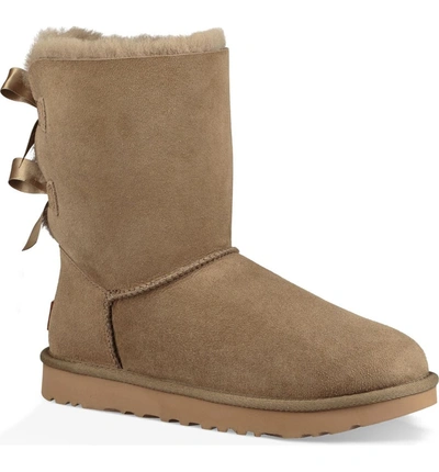 Shop Ugg Bailey Bow Ii Genuine Shearling Boot In Antelope