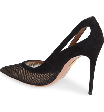 Shop Aquazzura Cutout Mesh Pump In Black Mesh