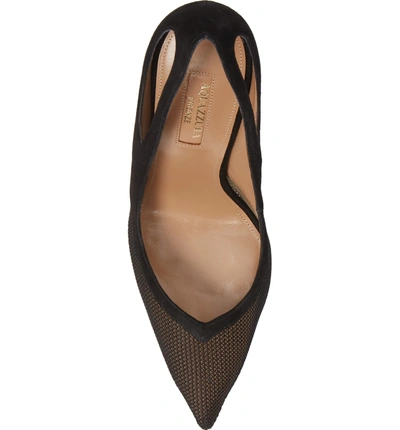 Shop Aquazzura Cutout Mesh Pump In Black Mesh