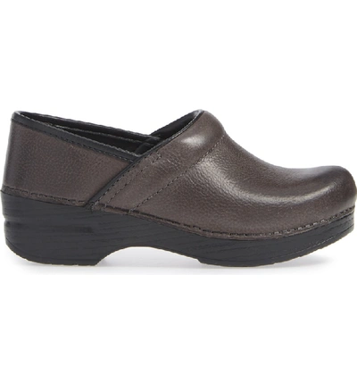 Shop Dansko 'professional' Clog In Grey Burnished Nubuck Leather