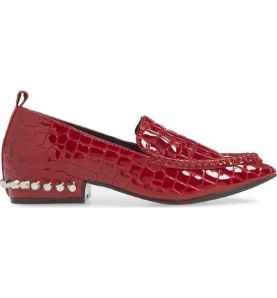 Jeffrey Barnett Studded In Red Crocodile Print Leather ModeSens