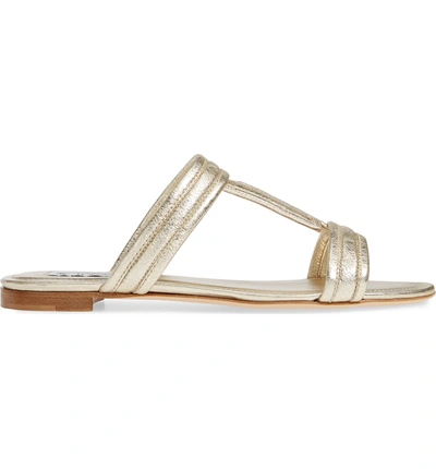 Shop Tod's Double T Slide Sandal In Gold