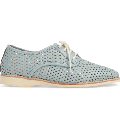 Shop Rollie Punch Perforated Derby In Chalk Blue Leather