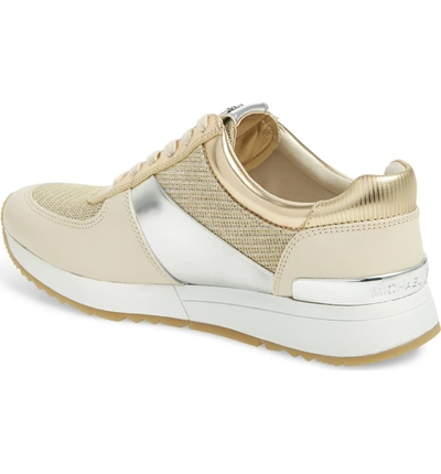 Shop Michael Michael Kors Allie Trainer Sneaker In Gold/ White Multi