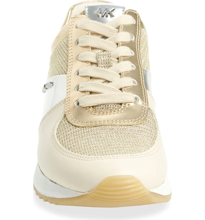 Shop Michael Michael Kors Allie Trainer Sneaker In Gold/ White Multi