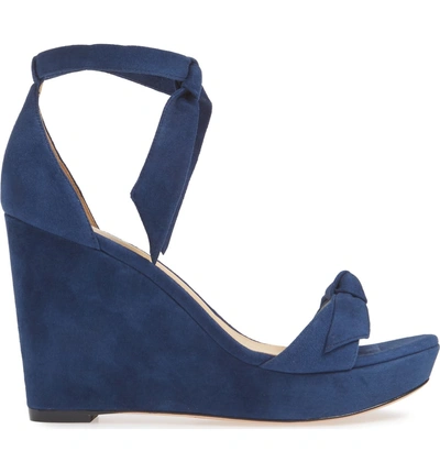 Shop Alexandre Birman Clarita Platform Wedge Sandal In Nightsky Suede