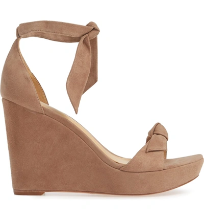 Shop Alexandre Birman Clarita Platform Wedge Sandal In Cameo Suede