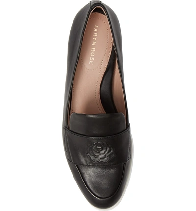 Shop Taryn Rose Blossom Loafer In Black Leather