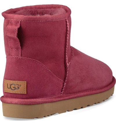 Shop Ugg Classic Mini Ii Genuine Shearling Lined Boot In Garnet Suede