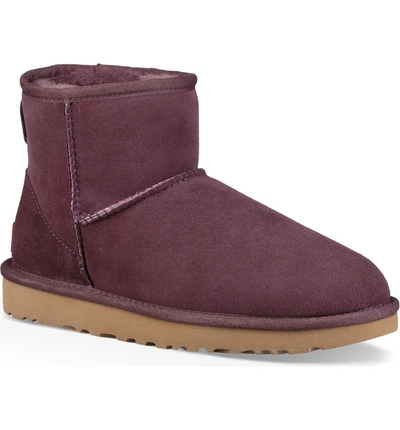 Shop Ugg Classic Mini Ii Genuine Shearling Lined Boot In Port Suede