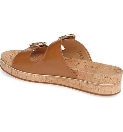 Shop Michael Michael Kors Estelle Slide Sandal In Acorn Vachetta Leather