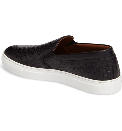 Shop Aquatalia Ashlynn Embossed Slip-on Sneaker In Black