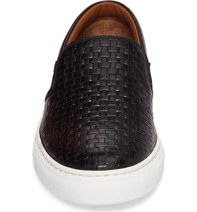 Shop Aquatalia Ashlynn Embossed Slip-on Sneaker In Black