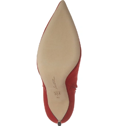 Shop Brian Atwood Vida Pointy Toe Bootie In Red Suede