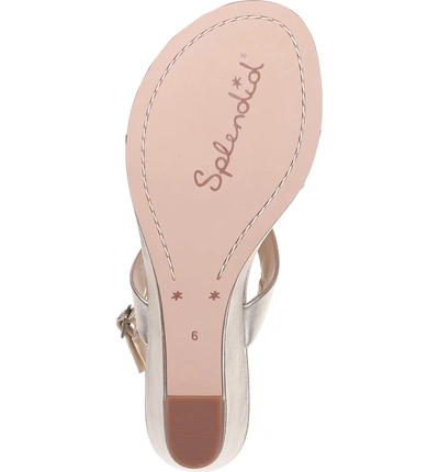 Shop Splendid Swain T-strap Wedge Sandal In Rose Gold Leather