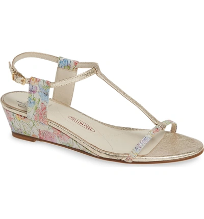 Shop Amalfi By Rangoni Mondale T-strap Wedge Sandal In Vanilla Leather