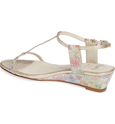 Shop Amalfi By Rangoni Mondale T-strap Wedge Sandal In Vanilla Leather