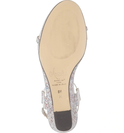 Shop Amalfi By Rangoni Mondale T-strap Wedge Sandal In Silver Leather