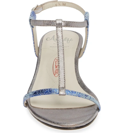 Shop Amalfi By Rangoni Mondale T-strap Wedge Sandal In Grey Leather