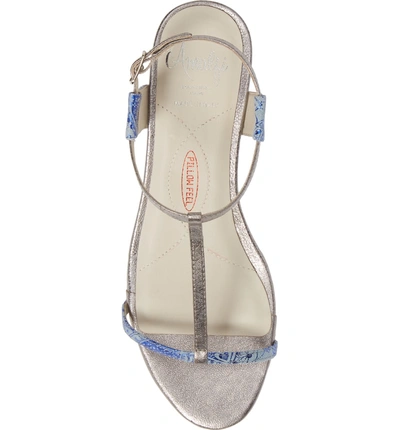 Shop Amalfi By Rangoni Mondale T-strap Wedge Sandal In Grey Leather