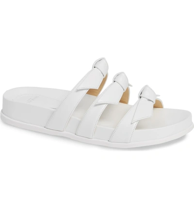 Shop Alexandre Birman Triple Knot Slide Sandal In White