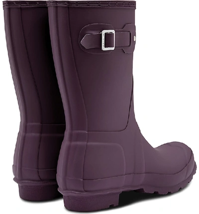 Shop Hunter Original Short Waterproof Rain Boot In Black Grape